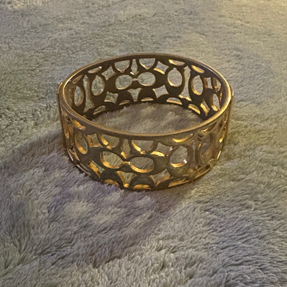 Coach Gold Openwork Bangle Bracelet